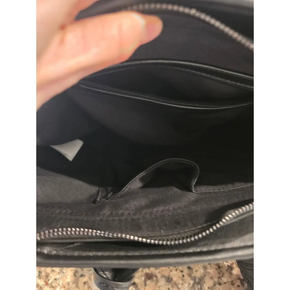 Valentino‎ Orlandi Black Quilted Tote Bag Crossbody with Pouch V-4001G Gunmetal